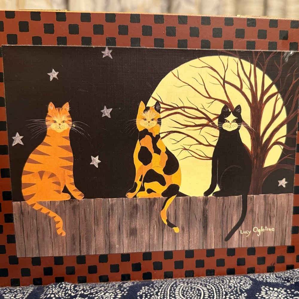 Super cute kitties!  Orange kitty energy! Lucy Ogletree 3 Cats for anything box.